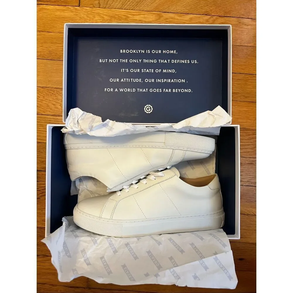 Greats “The Royale” Premium Low Top Leather Sneakers – White/White